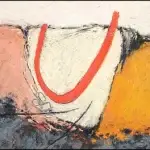 'Crimson Curve', Malcolm Taylor. Button.