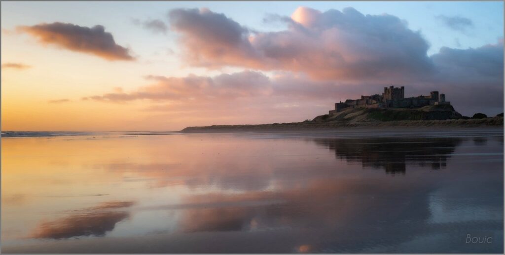 'Early Morning , Bamburgh' , David Bouic Hawkins